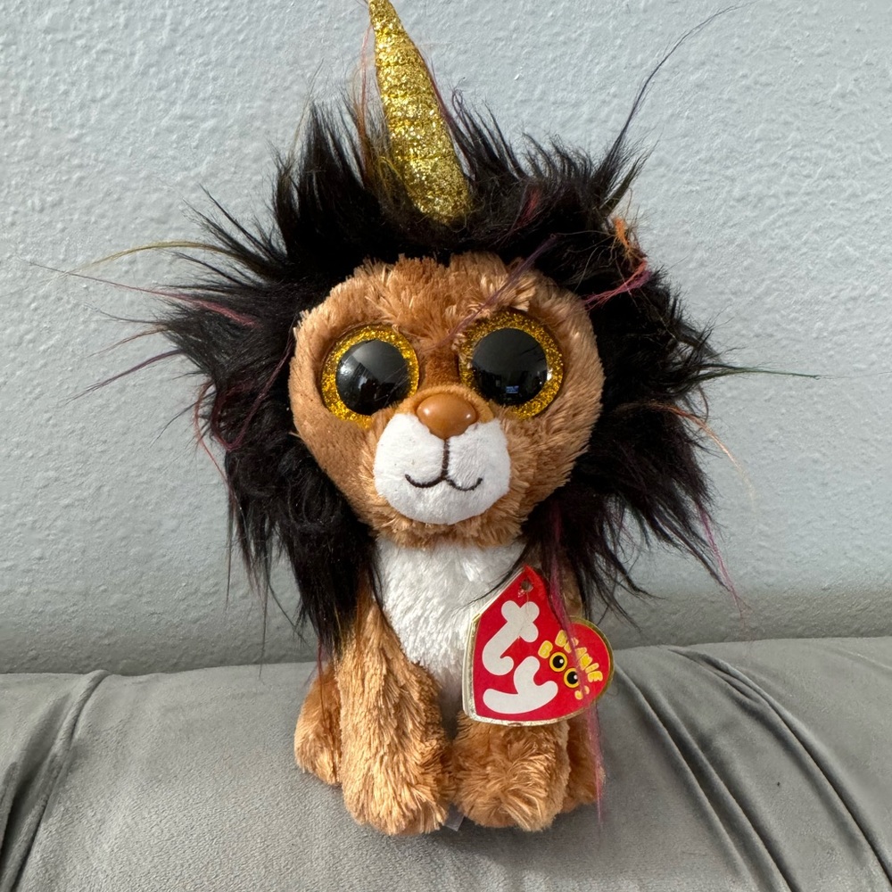 Ramsey 2018 Ty Beanie Boo 6" Unicorn Lion Cute!